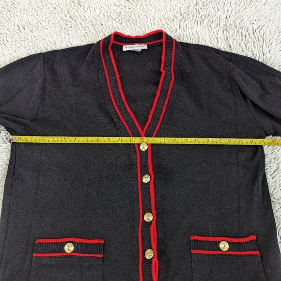 Cathy Daniels black cardigan- size large - Picture 6 of 9